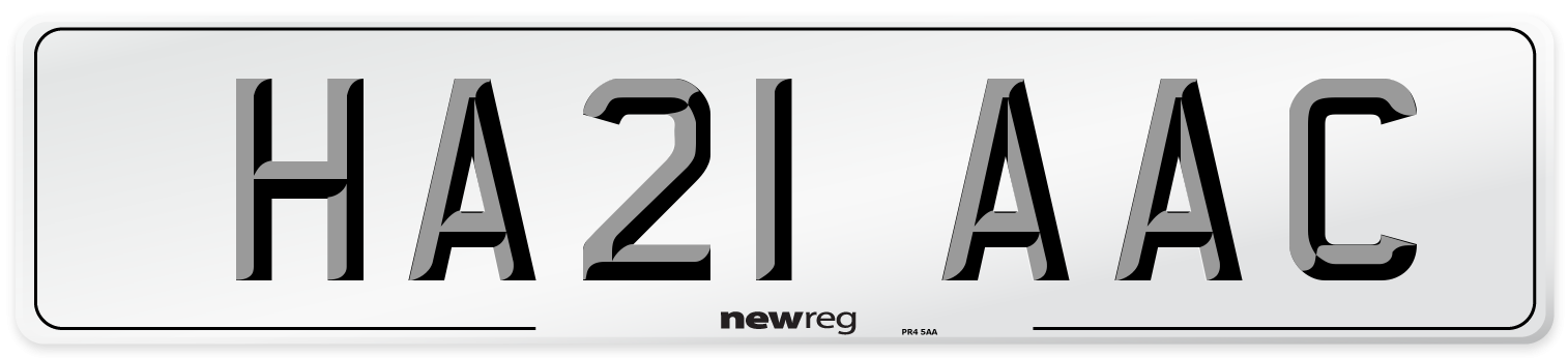 HA21 AAC Number Plate from New Reg
